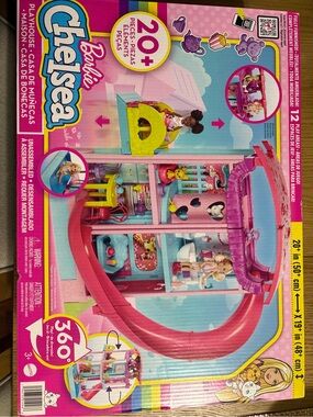 Barbie Chelsea Playhouse Playset - Pink, Blue & Yellow Dollhouse